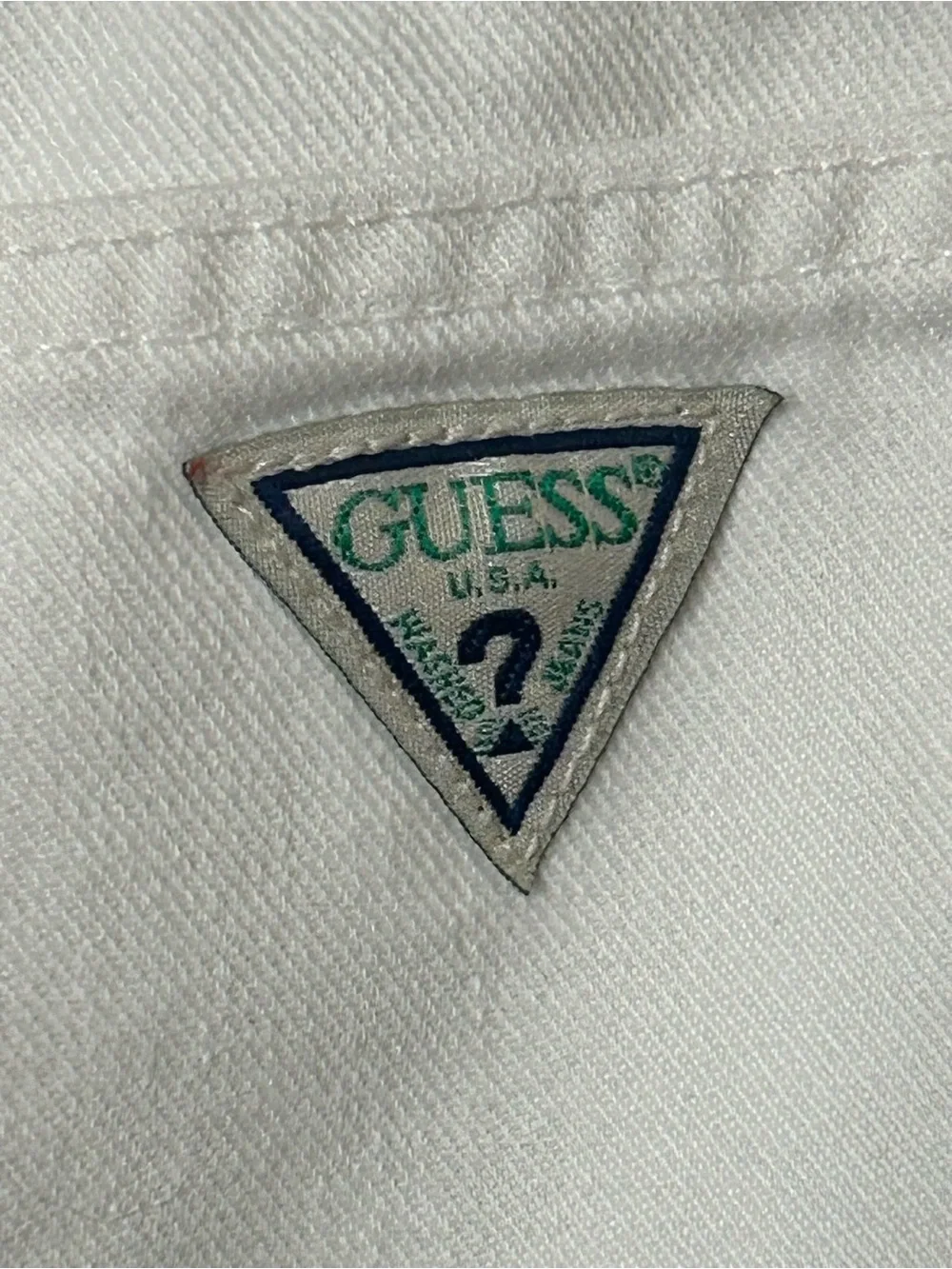 Guess Vintage 1990s White Jean Shorts Cotton Sz 30
